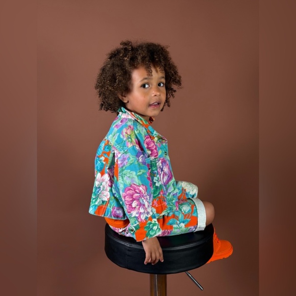 Guess Kids' Floral Jacket with Red and Green
